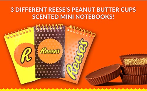 Hersheys Reeses Chocolate 3ct Notepads - Mini Kids Writing Notepad - Kids Doodling Paper - Pocket Notebook - Reeses Pieces, Candy - Classroom Doodle P thumbnail