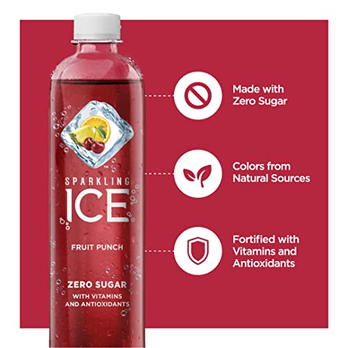 Sparkling Ice, Fruit Punch Sparkling Water, with Antioxidants and Vitamins, Zero Sugar, 17 Fl Oz Bottles (Pack of 12) thumbnail