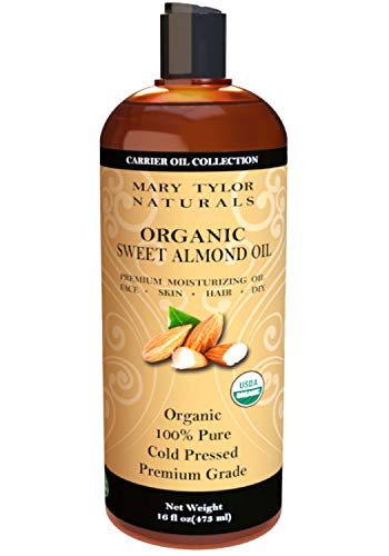 Mary Tylor Naturals Cold Pressed, Premium Grade, 100% Pure USDA Organic Sweet Almond Oil Large, 16 Oz