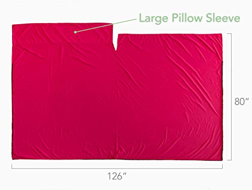 Pike Trail Sleeping Bag Liner – Travel and Camping Sheet, Lightweight and Compact Insert with Full Length Zipper and Guarantee (Bubble Gum Pink, X-L thumbnail