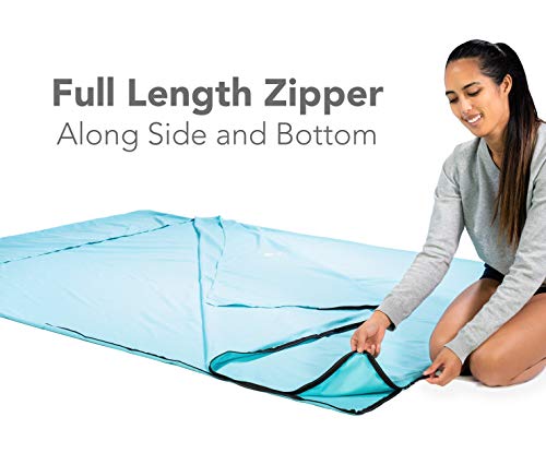 Pike Trail Sleeping Bag Liner – Travel and Camping Sheet, Lightweight and Compact Insert with Full Length Zipper and Guarantee (Bubble Gum Pink, X-L thumbnail