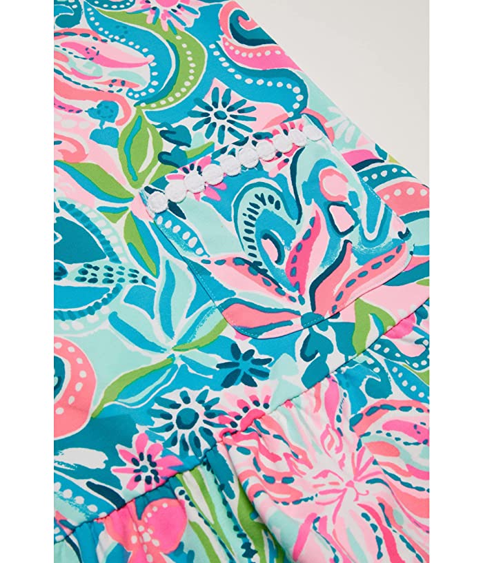 Lilly Pulitzer® Kids' Vira Long Sleeve Dress in Turquoise Oasis Golden Hour at Nordstrom thumbnail