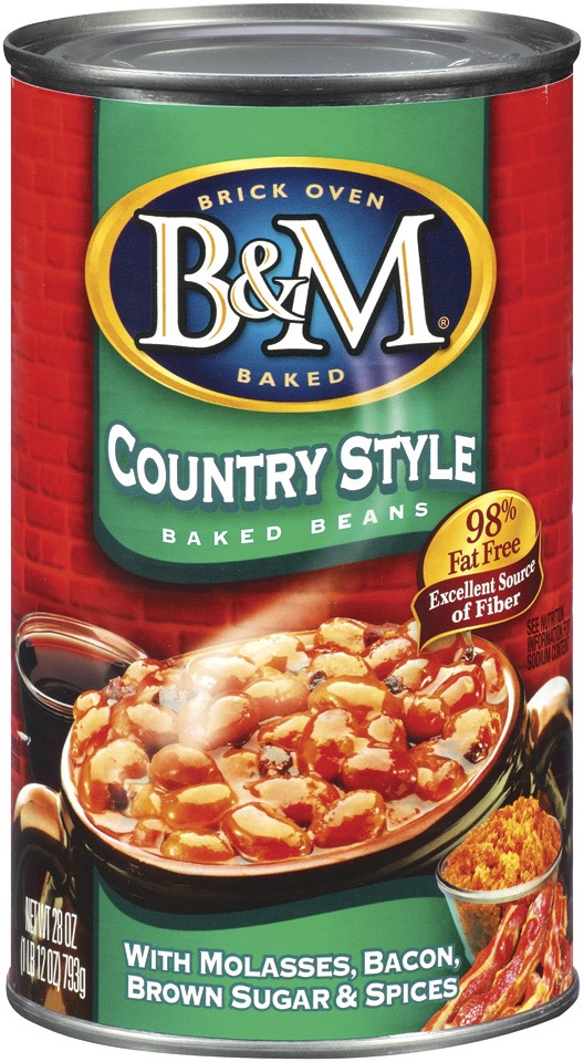 B&M Country Style Molasses, Bacon Brown Sugar & Spices Baked Beans, 28 Oz