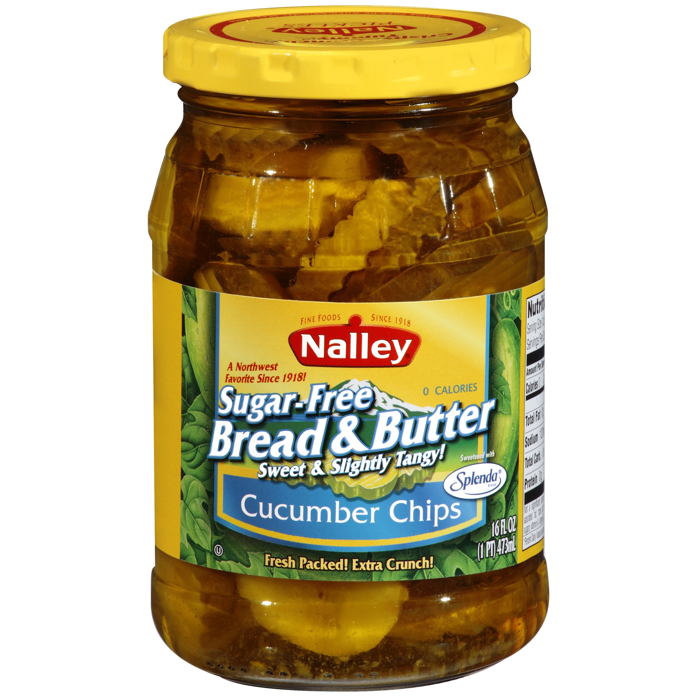 (3 Pack) NalleyÃƒÂ‚Ã‚Â®Bread & Butter Cucumber Chips Sugar-Free 16 Fl Oz Jar