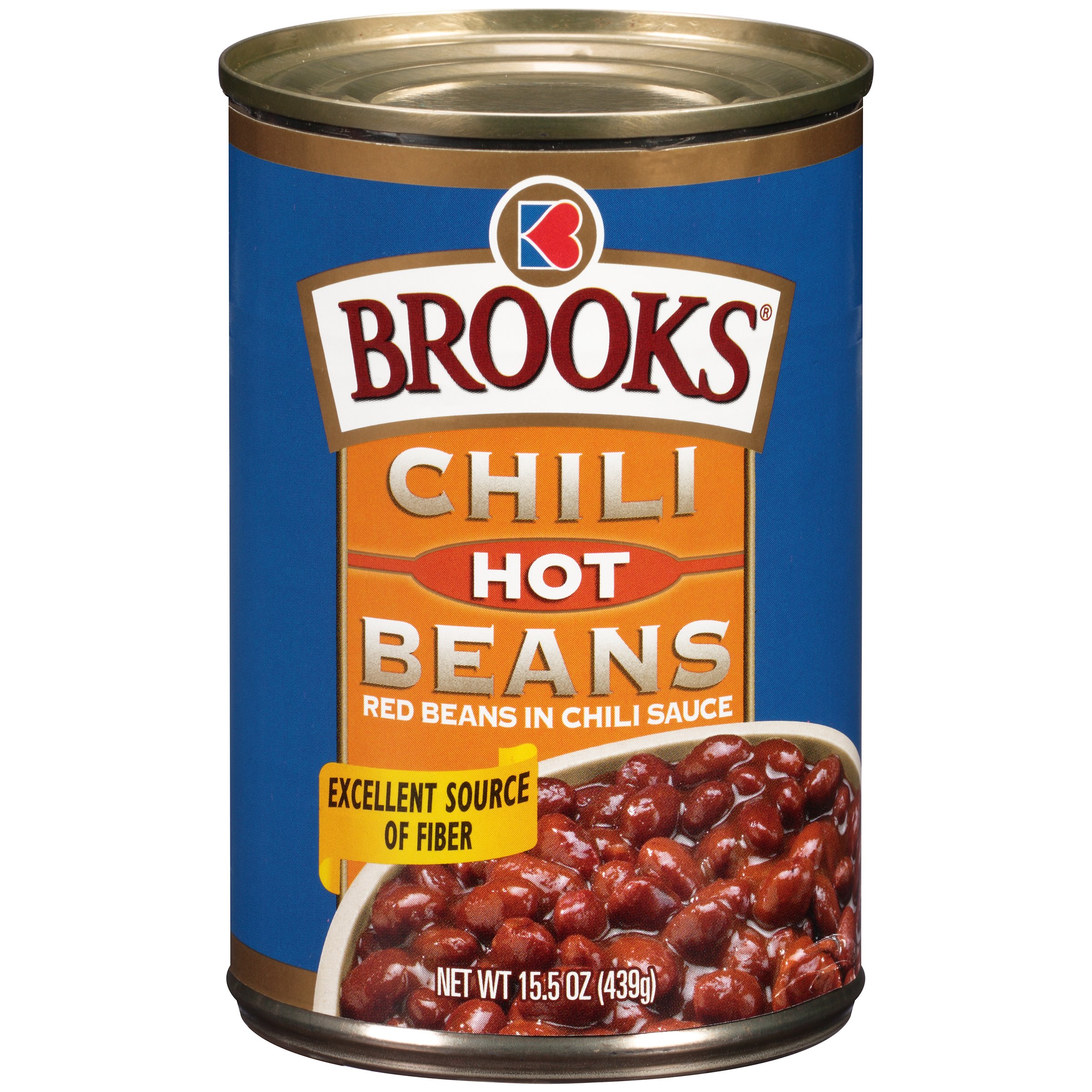 Brooks Chili Beans  Canned Red Beans in Chili Sauce  Hot Flavor  15.5 Oz