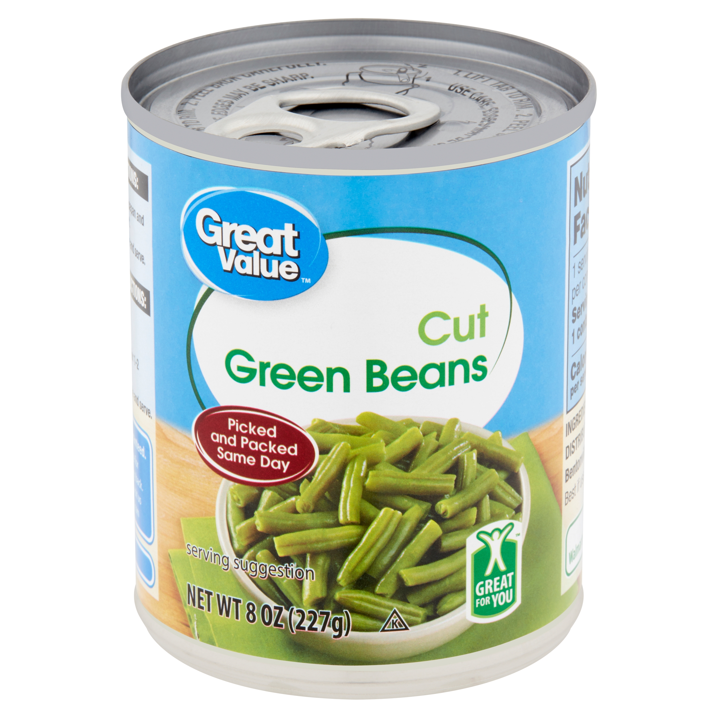 Great Value Cut Green Beans, 8 Oz Image