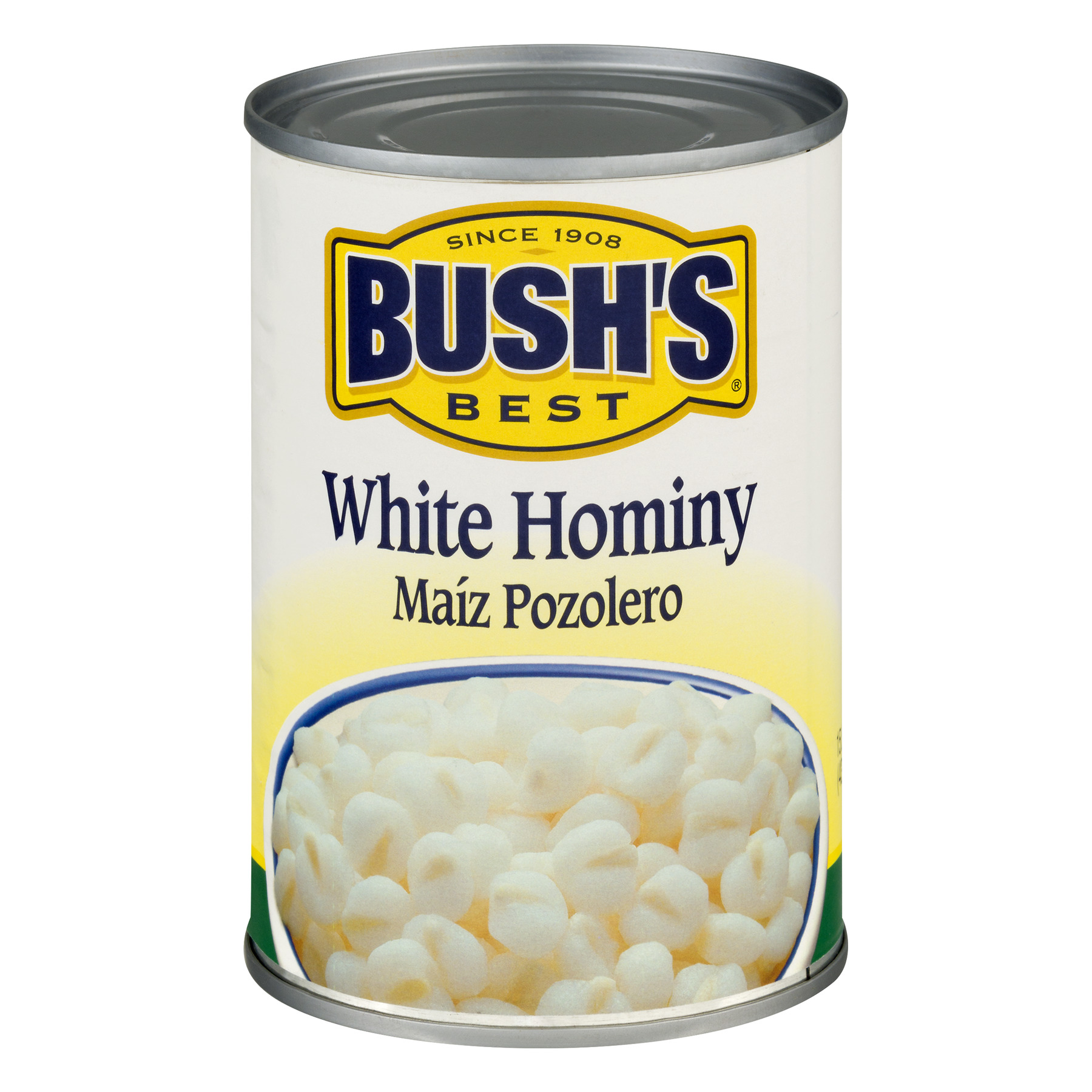 Bush S White Hominy  Canned and Shelf Stable  15.5 Oz