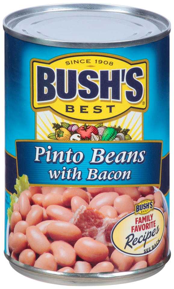 Bush S Pinto Beans with Bacon  Canned Beans  15.5 Oz