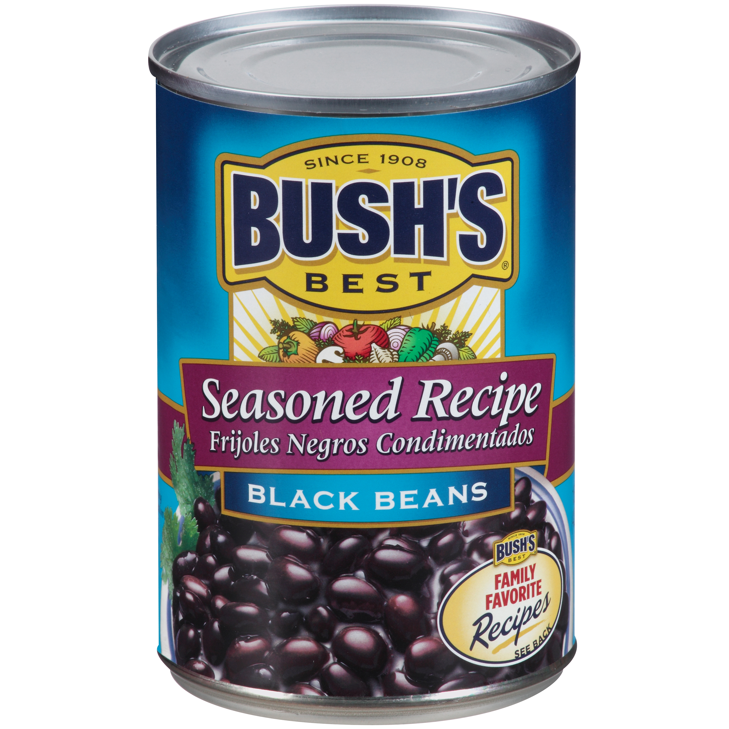 Bush S Seasoned Recipe Black Beans  Canned Beans  15 Oz