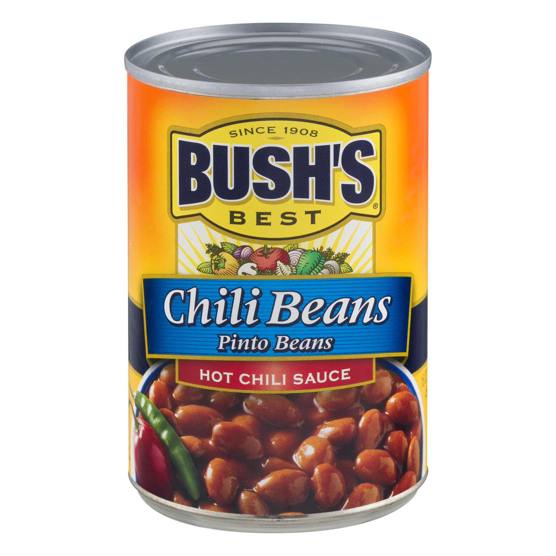 Bush S Chili Beans  Canned Pinto Beans in Hot Chili Sauce  16 Oz Can