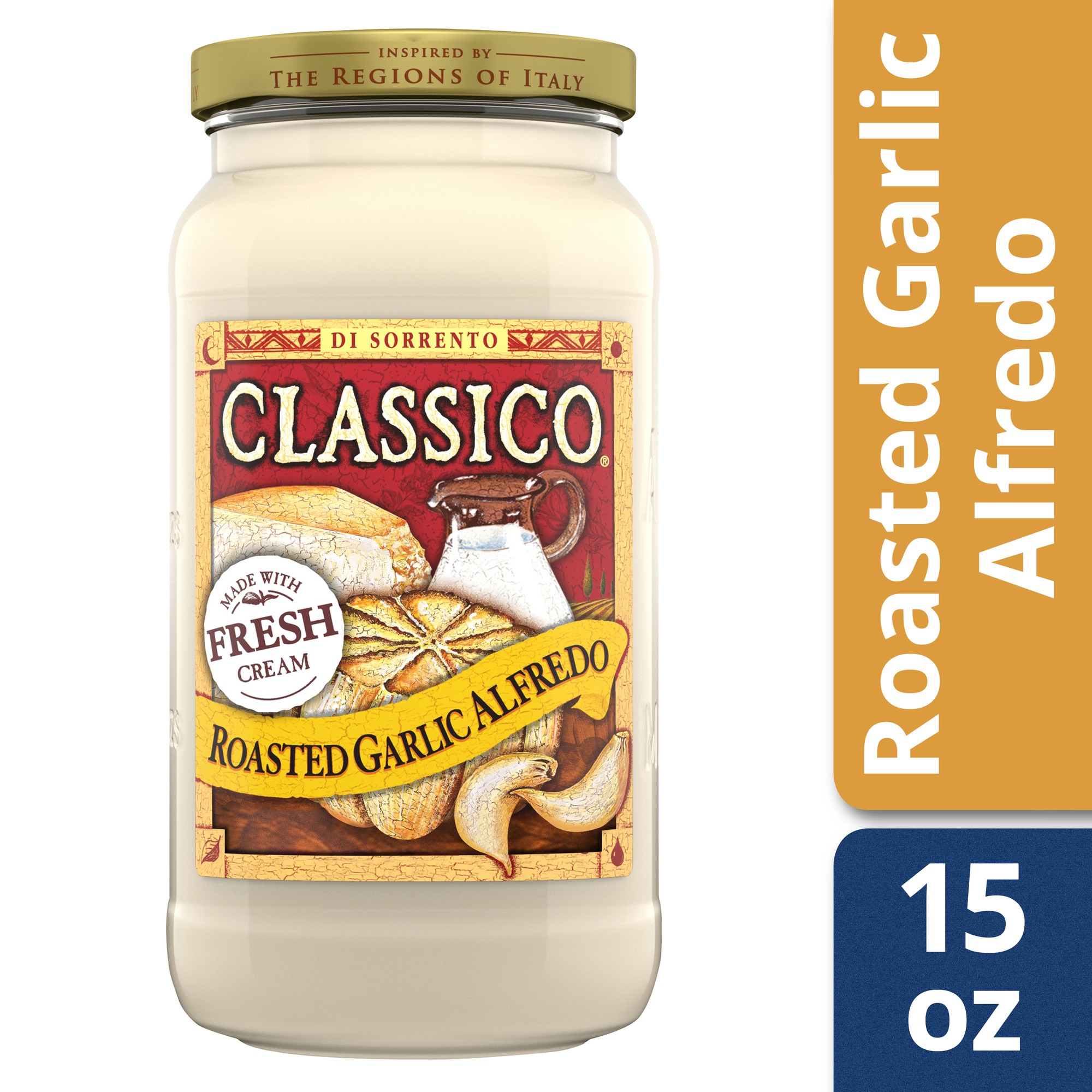 Classico Roasted Garlic Alfredo Spaghetti Pasta Sauce  15 Oz. Jar