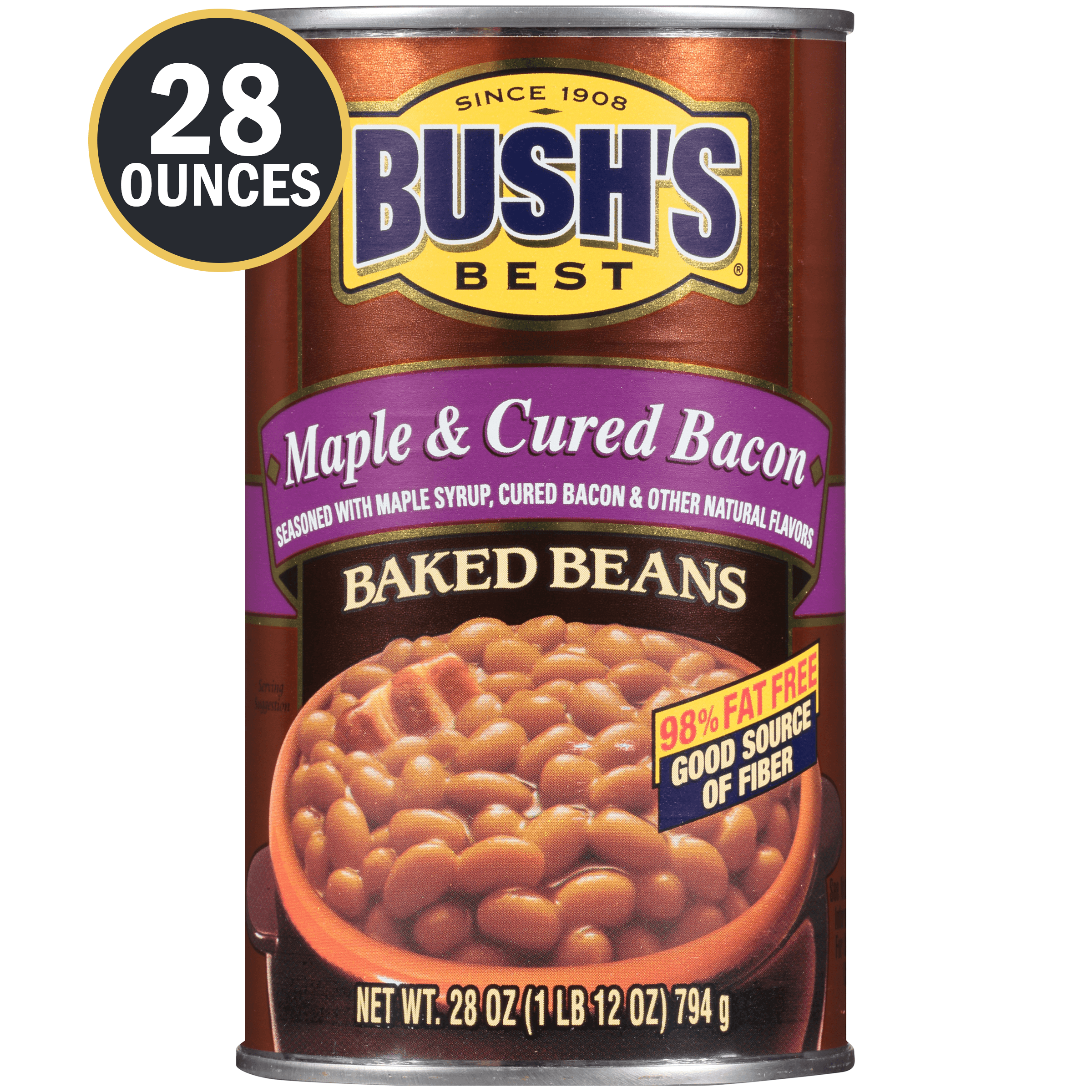 Bush S Maple and Cured Bacon Baked Beans  Canned Beans  28 Oz