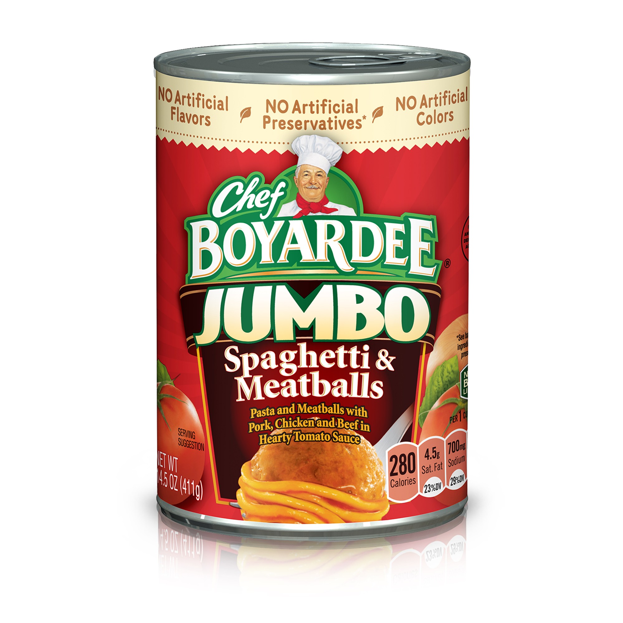 Chef Boyardee, Jumbo Spaghetti and Meatballs in Hearty Tomato Sauce, 14.5 Oz (Case of 12)
