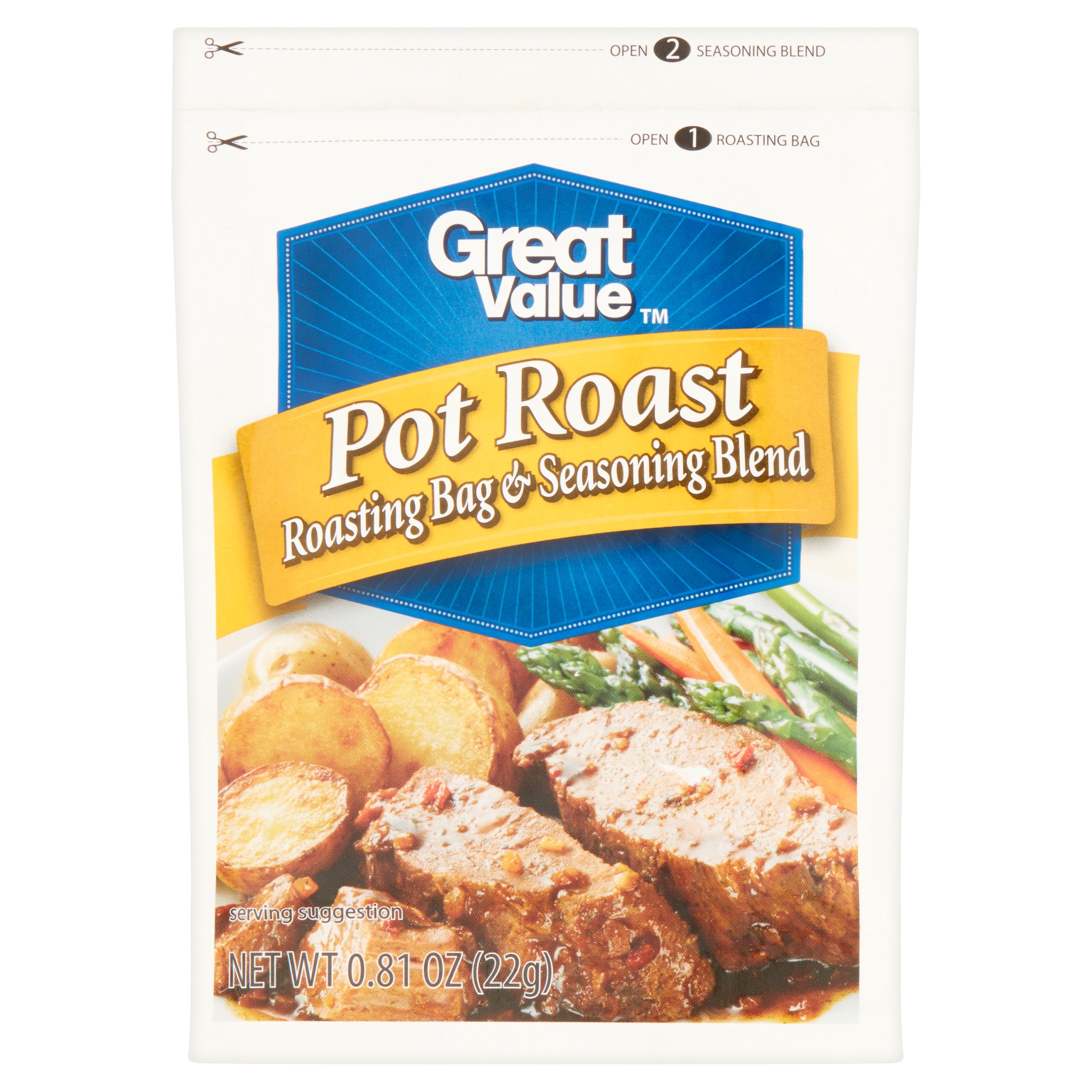(3 Pack) Great Value Pot Roast Roasting Bag & Seasoning Blend, 0.81 Oz Image