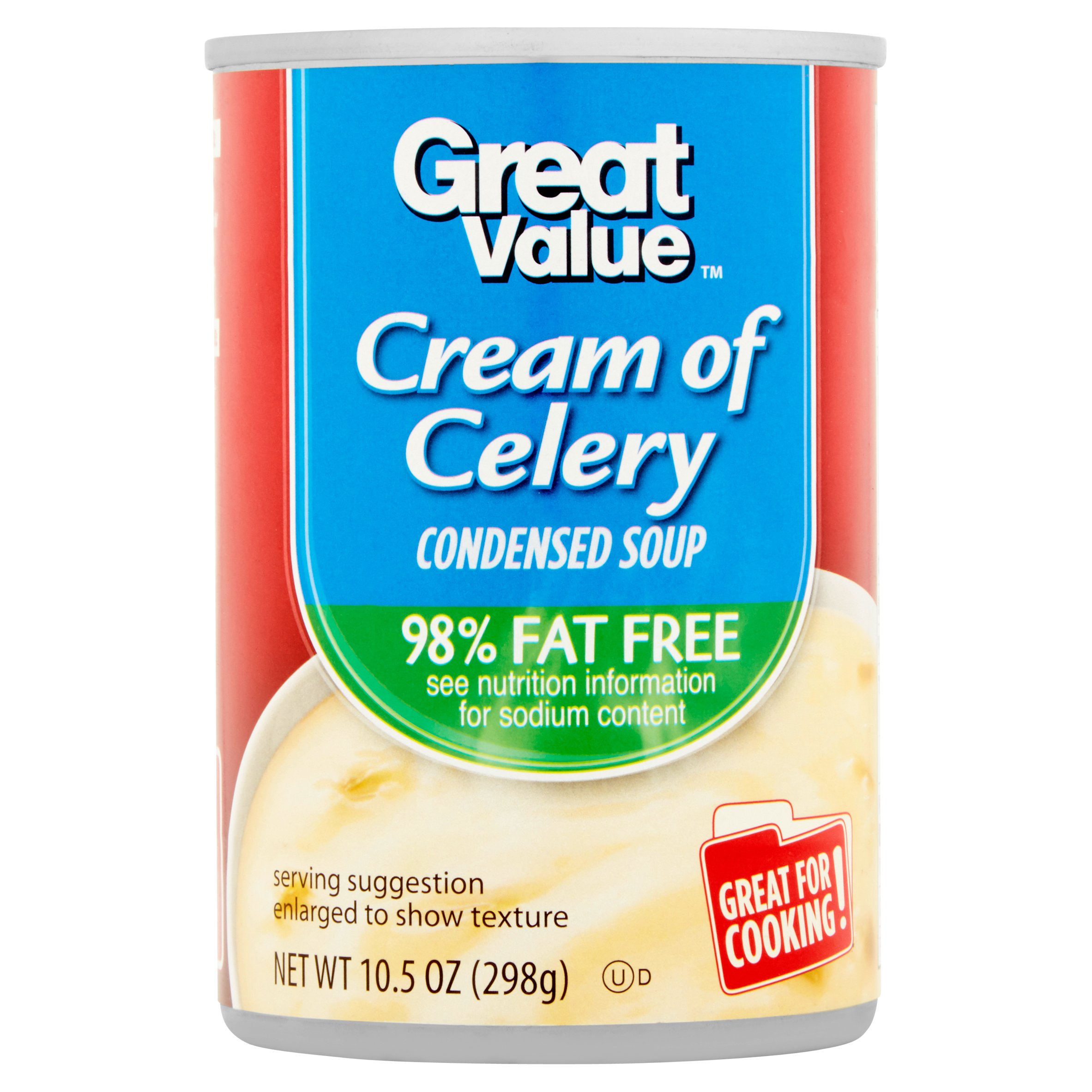 Great Value 98% Fat Free Cream of Celery Condensed Soup, 10.5 Oz Image