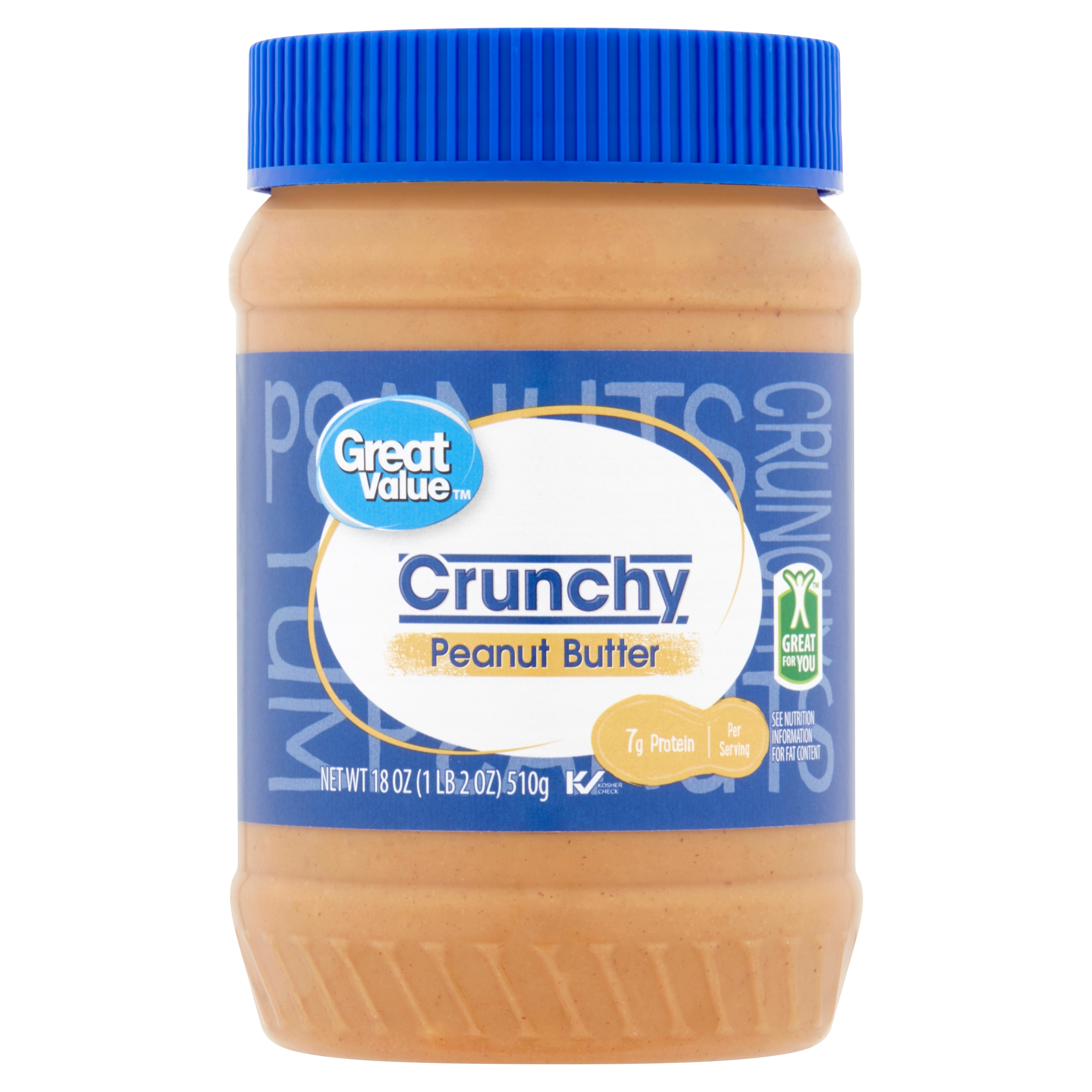 (2 Pack) Great Value Crunchy Peanut Butter, 18 Ounces Image