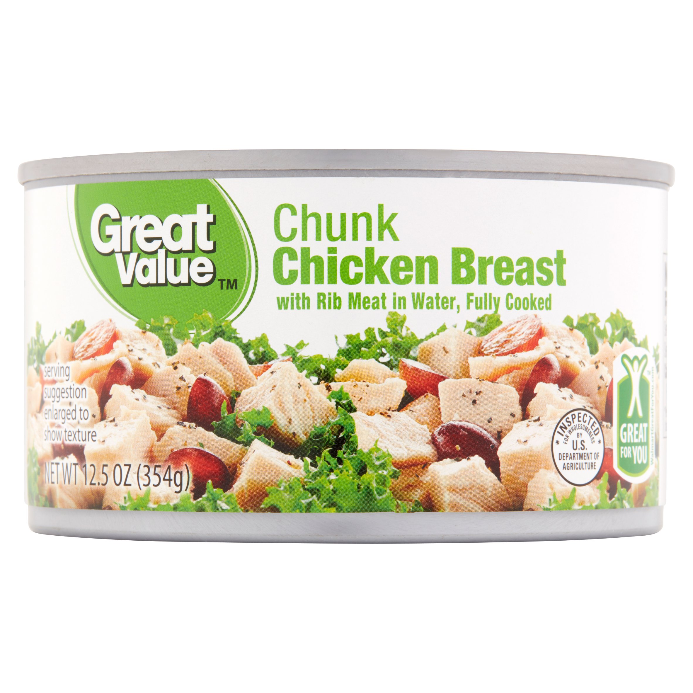 Great Value Premium Fully Cooked Chunk Chicken, 12.5 Oz Image