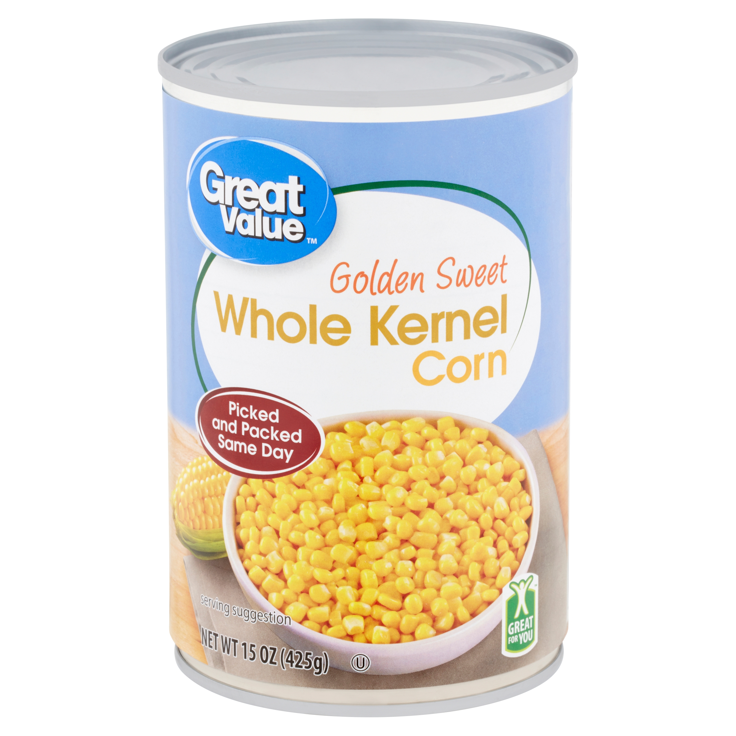 Great Value Golden Sweet Whole Kernel Corn, 15 Oz Image