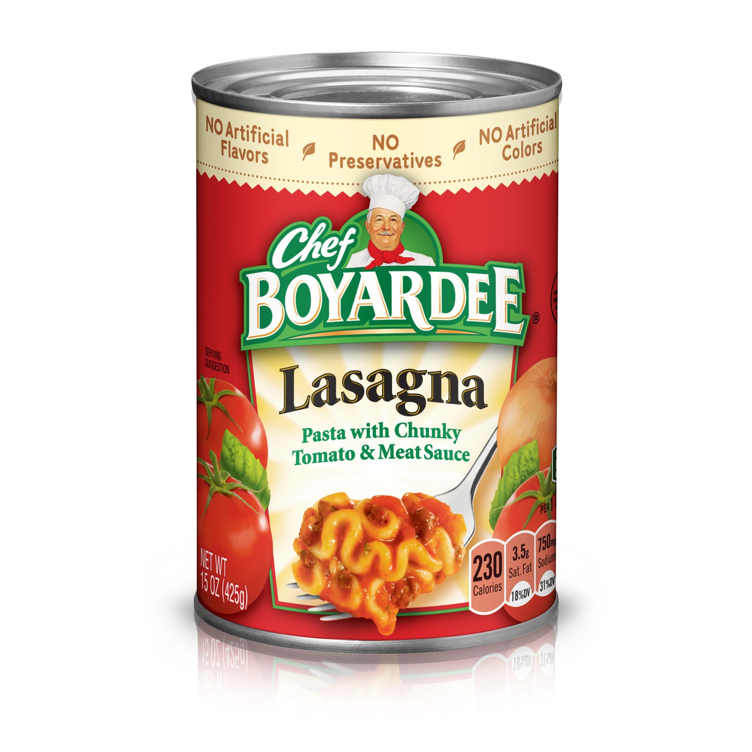 Chef Boyardee Lasagna in Tomato Sauce Seasoned with Meat  Ready-to-Eat Meal 15 Oz. Can