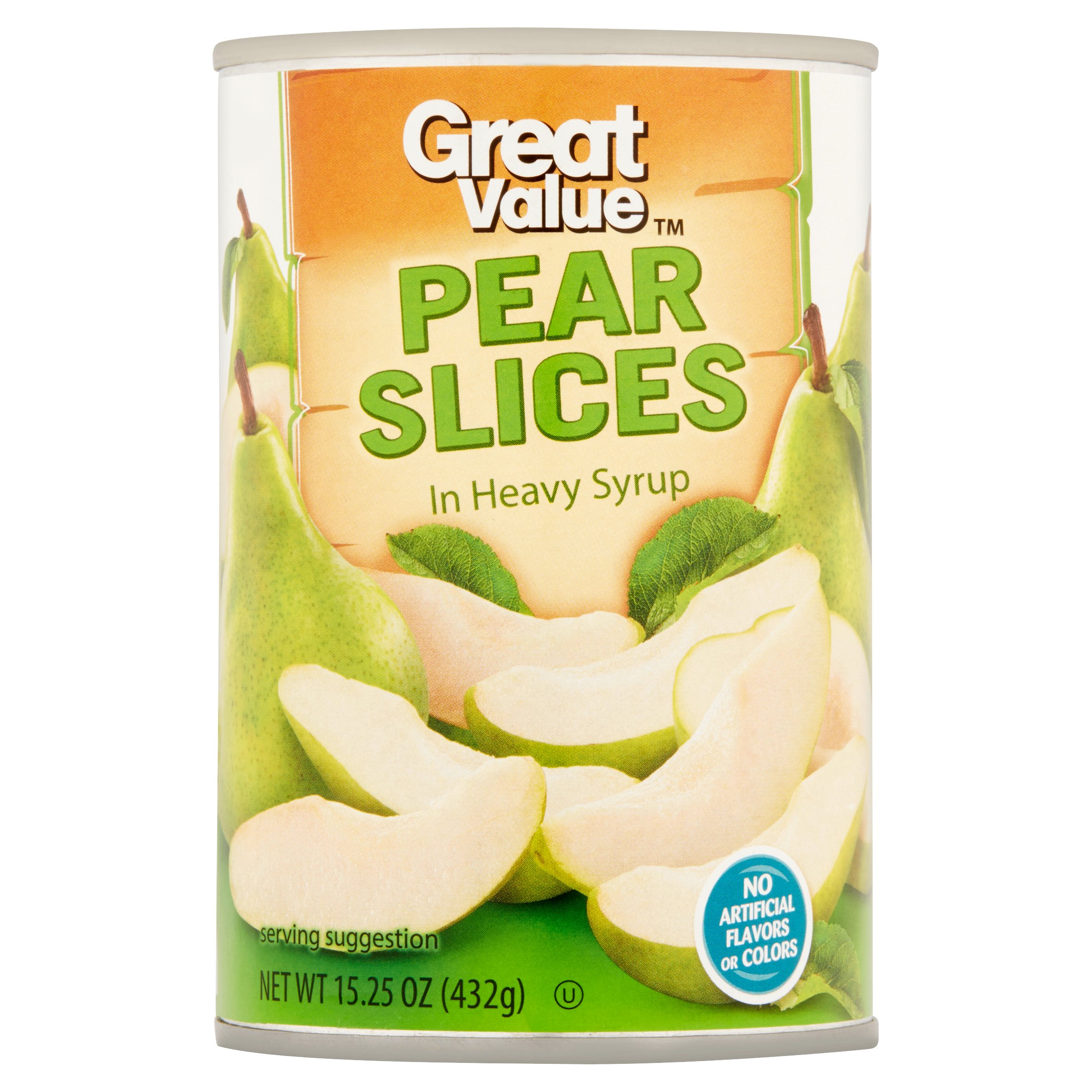 (4 Pack) Great Value Pear Slices in Heavy Syrup, 15.25 Oz Image