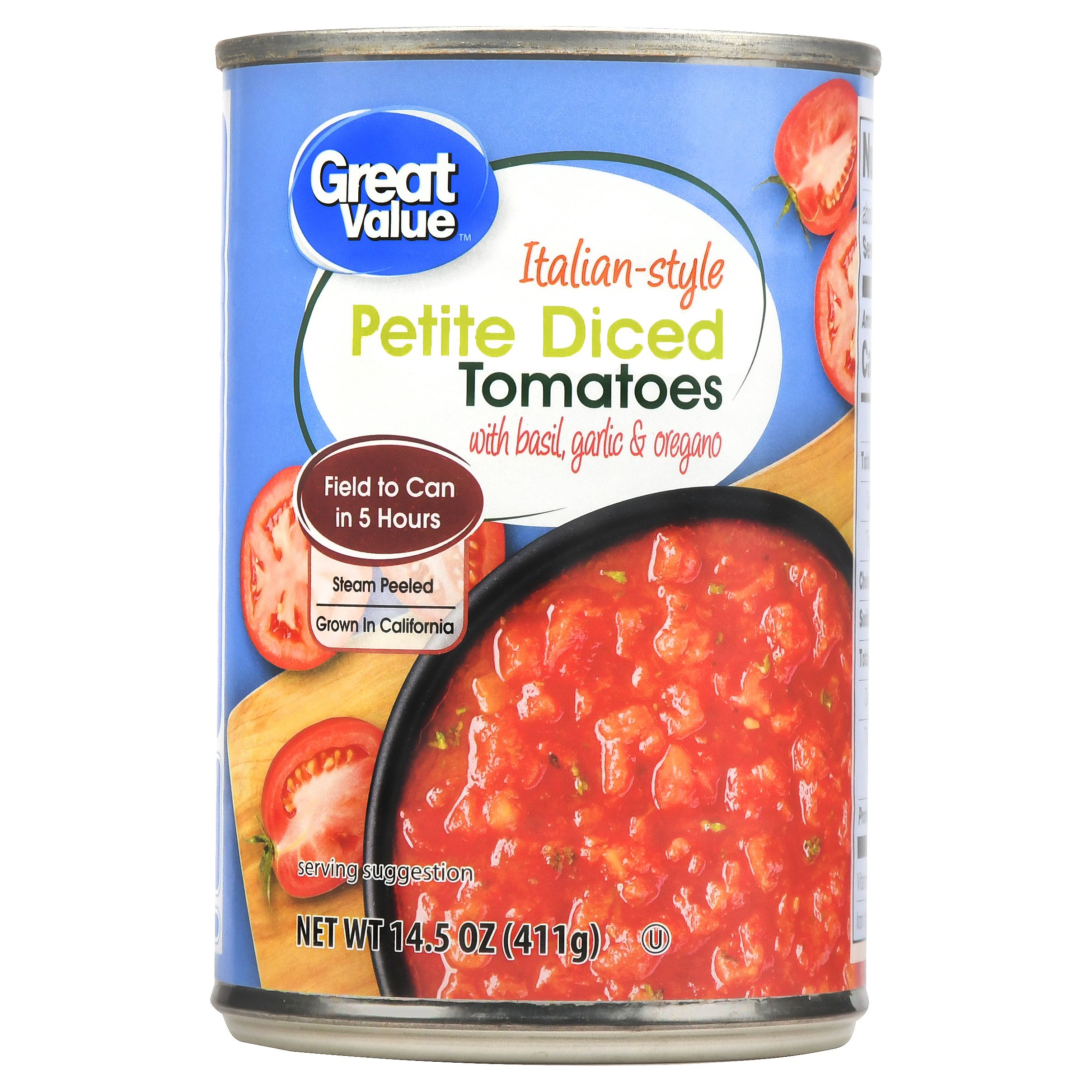 Great Value Italian Diced Tomatoes, 14.5 Oz Image