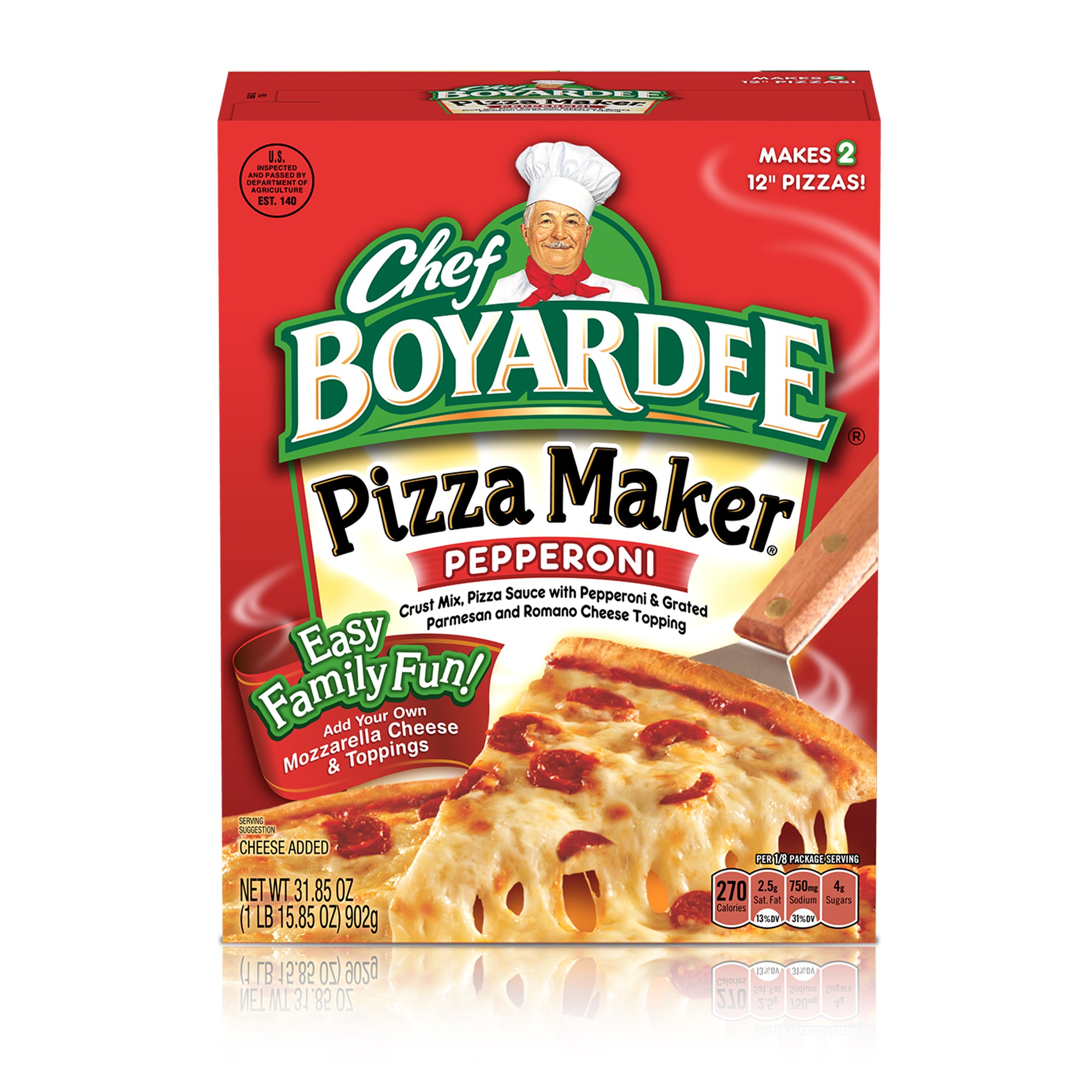 Chef Boyardee Pepperoni Pizza Maker  Crust Mix and Pizza Sauce Meal Kit  31.85 Oz