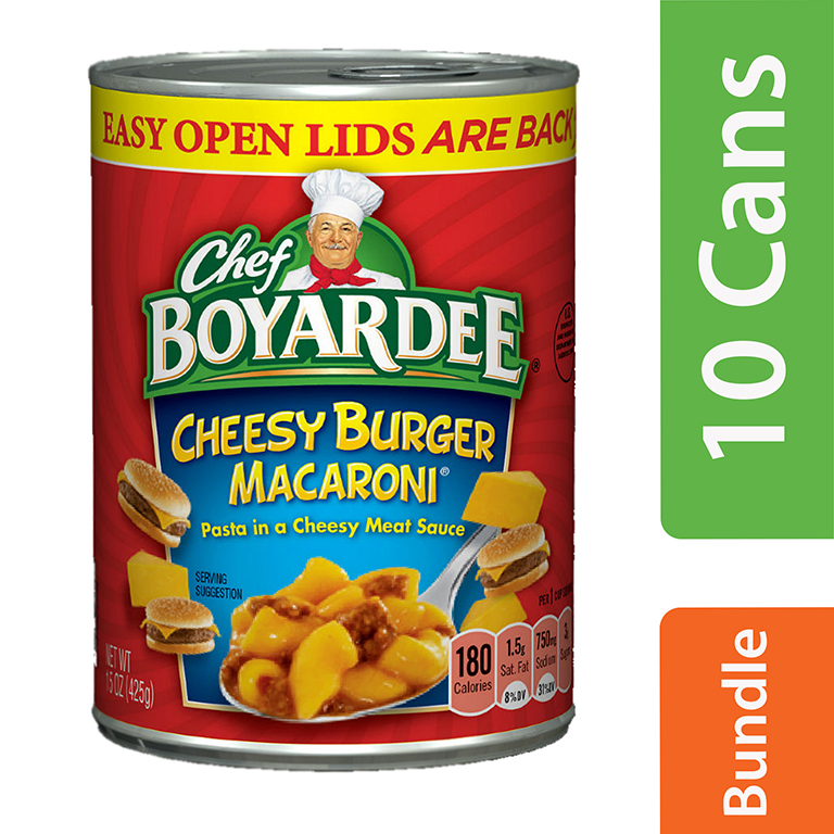 Chef Boyardee, Cheesy Burger Macaroni Pasta in Cheesy Meat Sauce, 15 Oz (Case of 12)