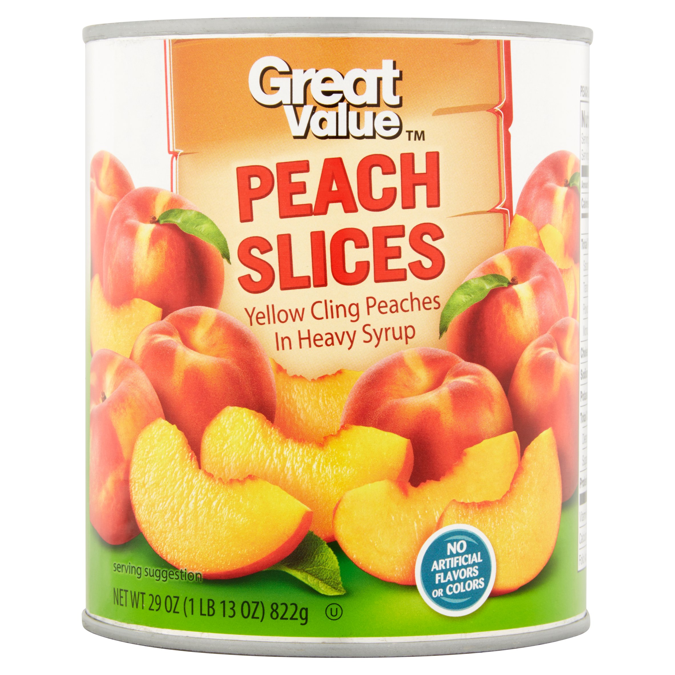 Great Value Peach Slices in Heavy Syrup, 29 Oz, 3 Pack Image