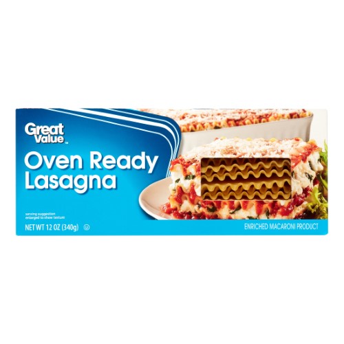 Great Value Oven Ready Lasagna, 12 Oz, 4 Pack Image