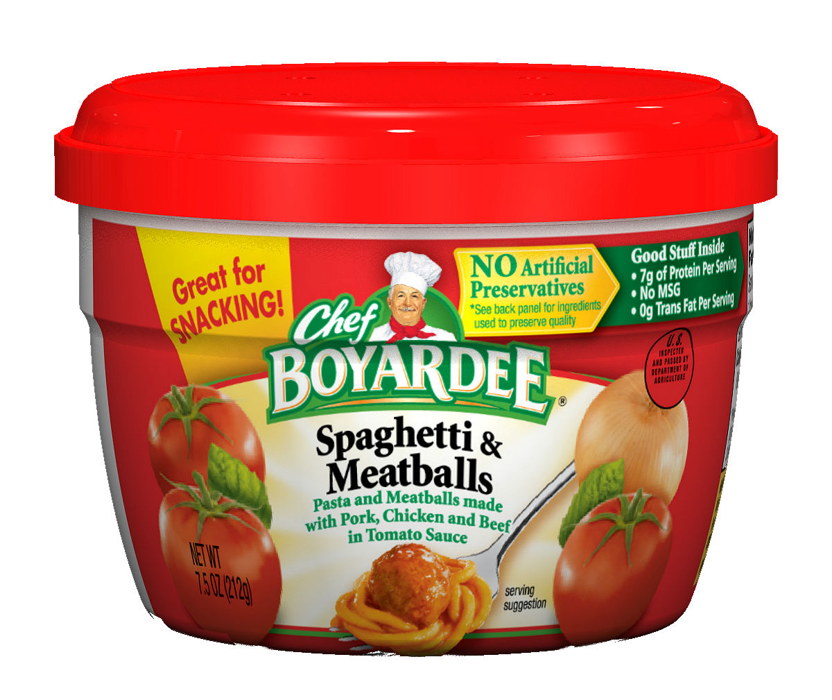 Chef Boyardee, Spaghetti and Meatballs Pasta in Tomato Sauce, 7.5 Oz (Case of 12)