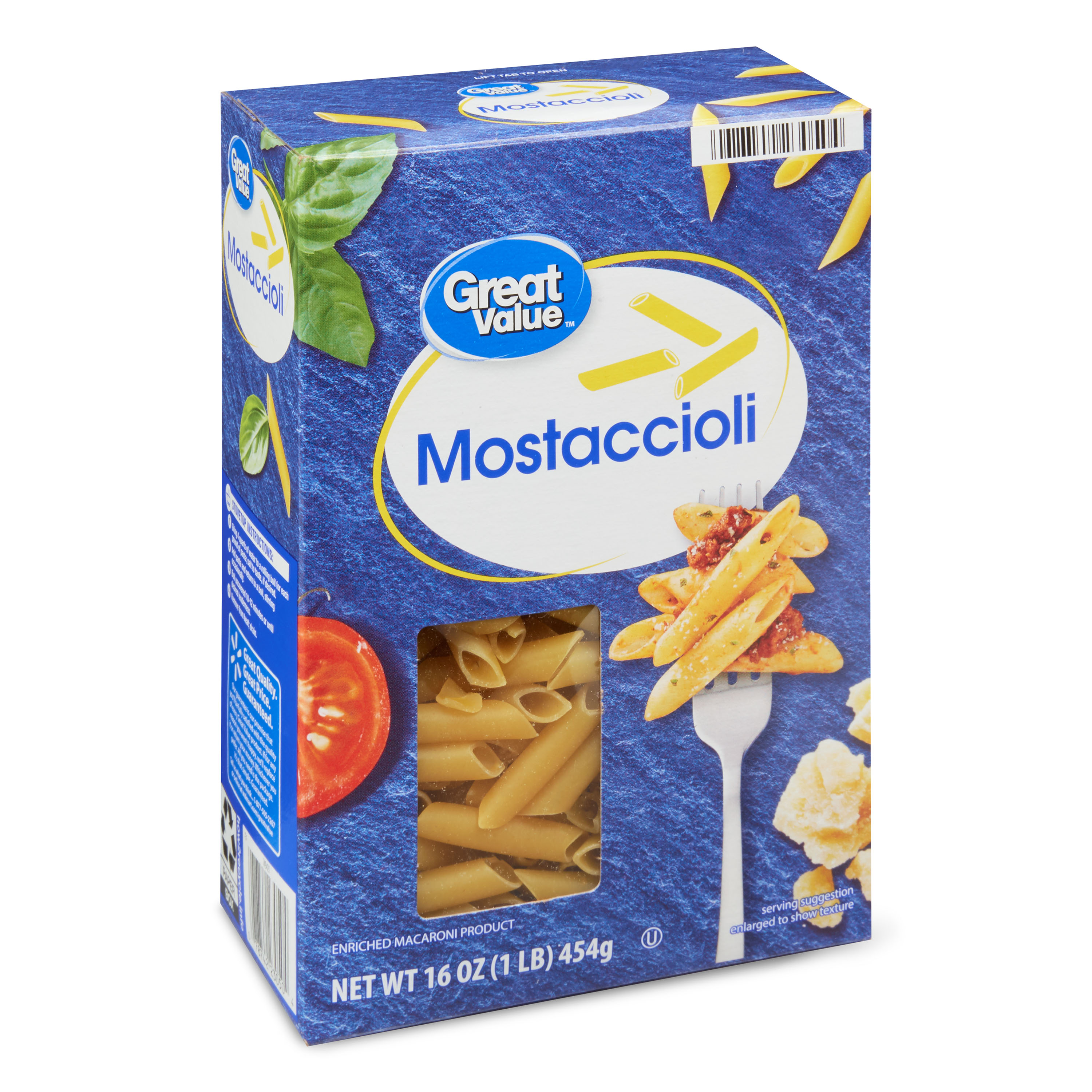 Great Value Mostaccioli Pasta, 16 Oz Image