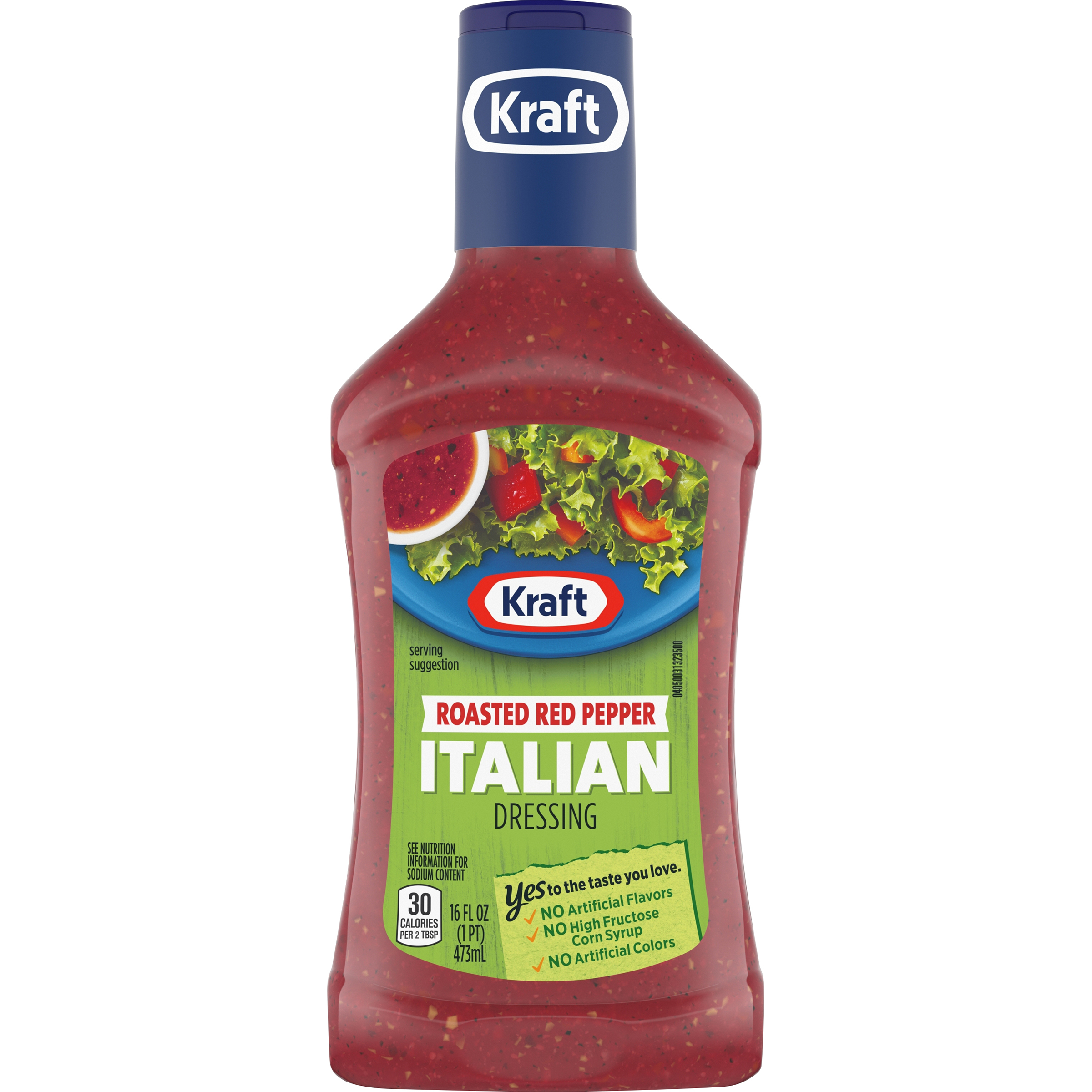 Kraft Roasted Red Pepper Italian Dressing  16 Fl Oz Bottle