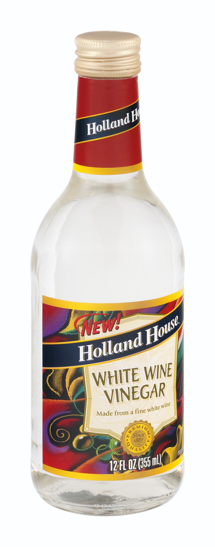Holland House Vinegar, White Wine, 12 FL OZ (Pack of 6)
