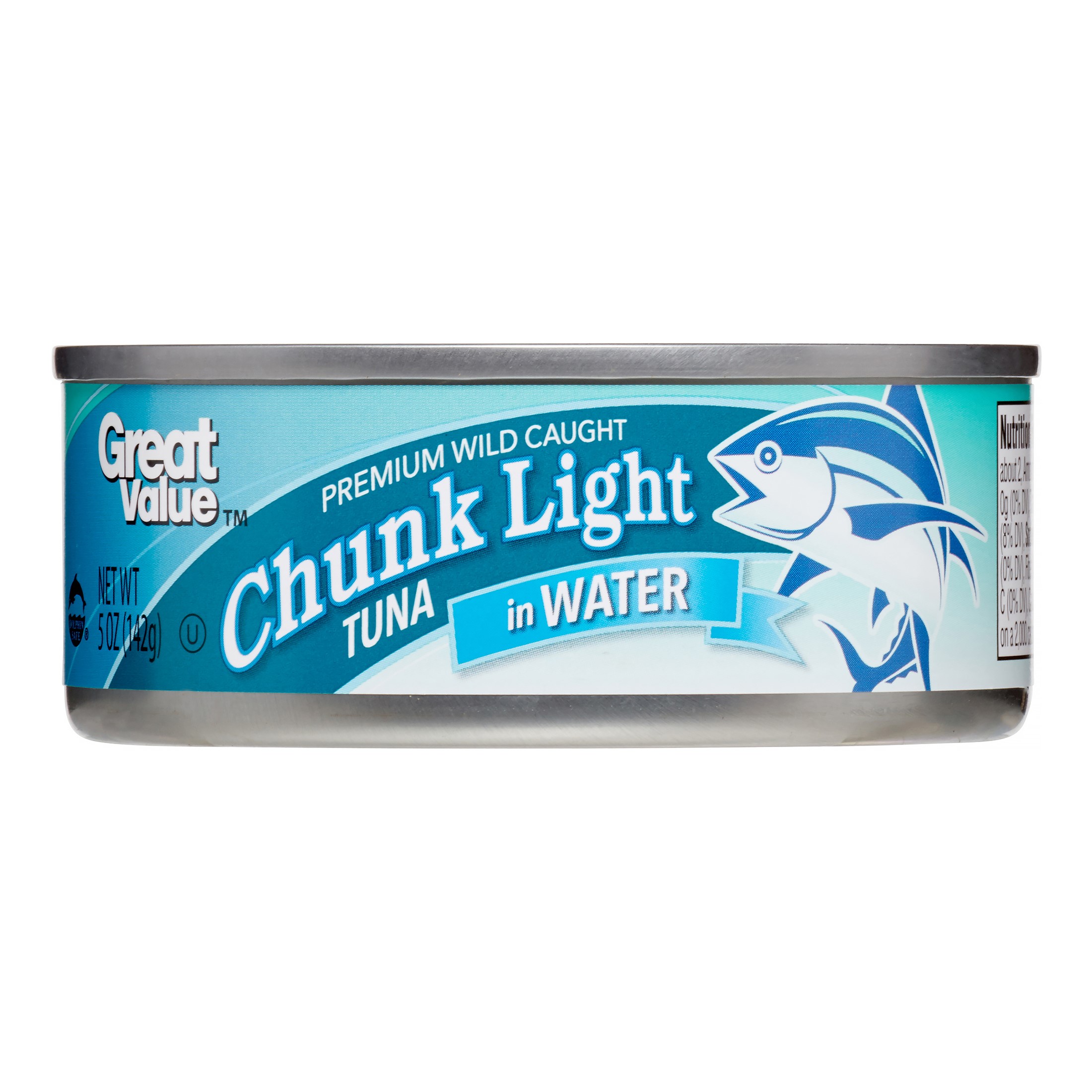 (3 Pack) Great Value Chunk Light Tuna in Water, 5 Oz Image