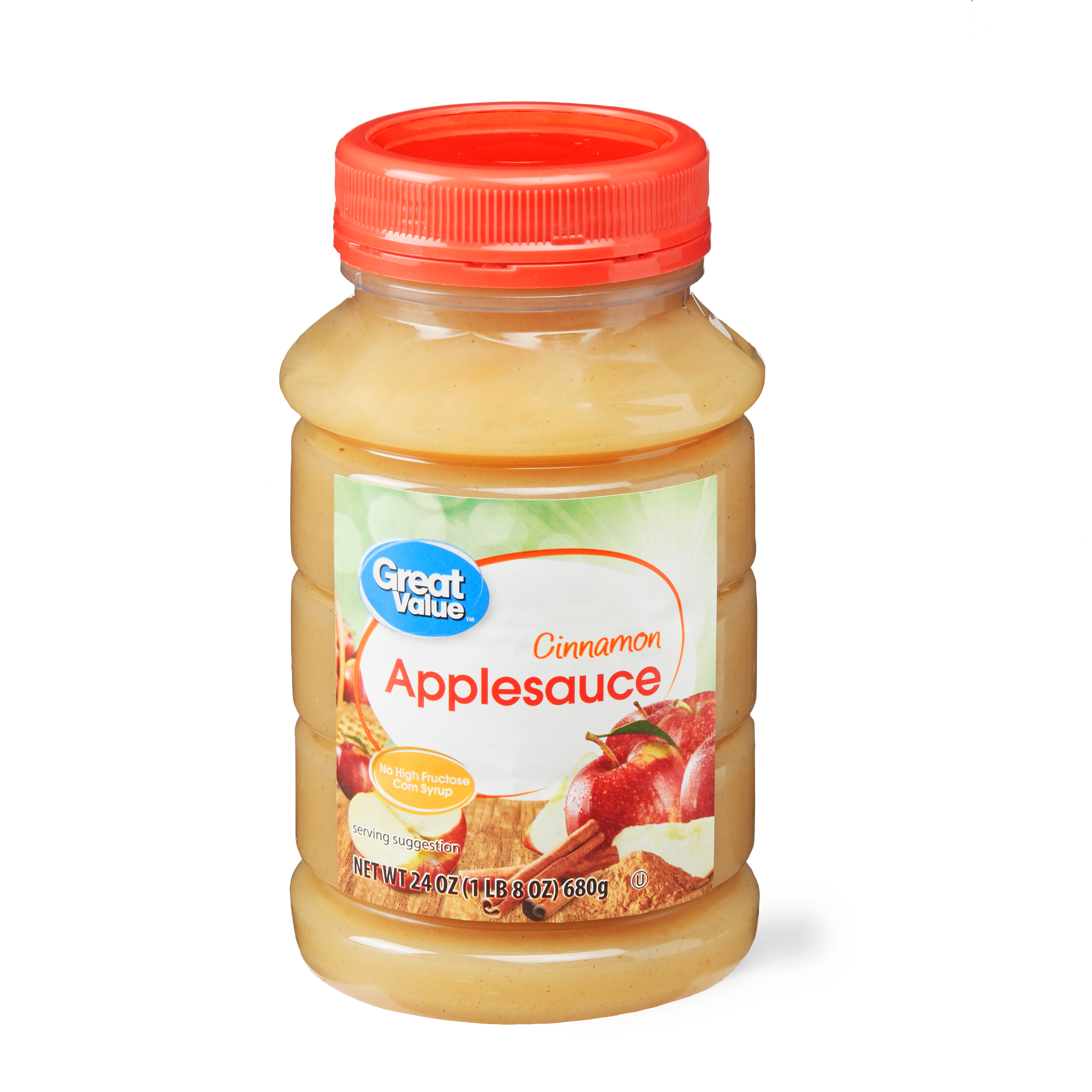 (4 Pack) Great Value Cinnamon Applesauce, 24 Oz Image