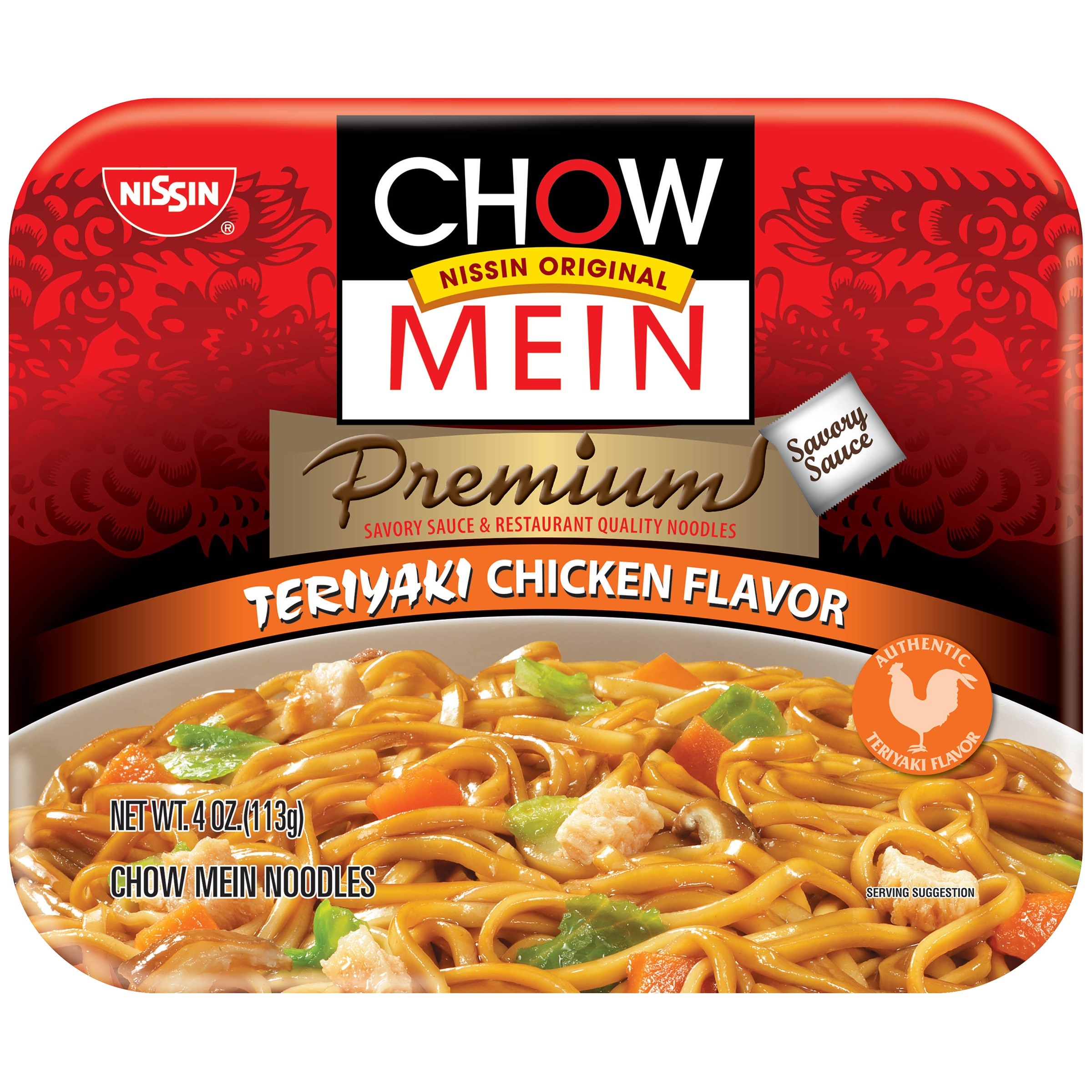 Nissin Chow Mein Noodles, Teriyaki Chicken - 4 Oz