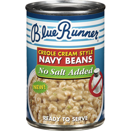 Blue Runner Creole Cream Style Navy Beans No Salt Added  16 Oz Can  Heat and Serve