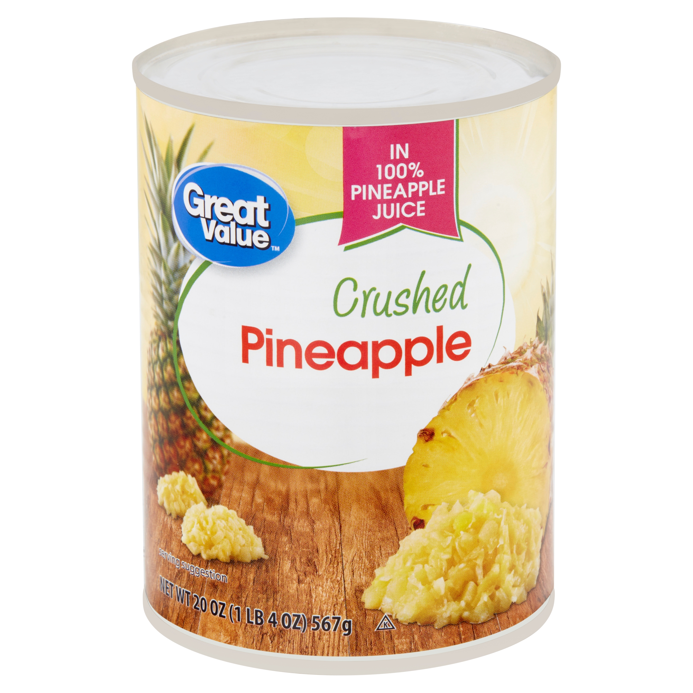 Great Value Canned Crushed Pineapple, 20 Oz Image