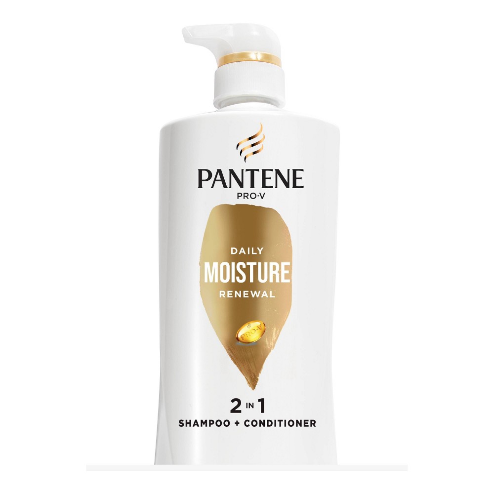 Pantene Pro-V Daily Moisture Renewal 2-in-1 Shampoo & Conditioner - 23.6 Fl Oz: Moisturizing, All Hair Types, Paraben-Free, Apple Vanilla Berry