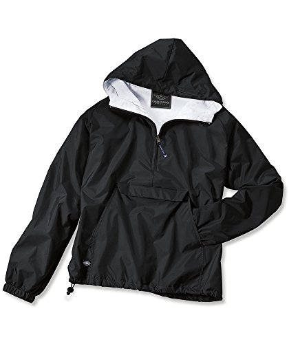 Charles River Apparel Unisex Adult & Water-Resistant Pullover Rain (Reg/Ext Sizes) Windbreaker Jacket, Black, XX-Large US