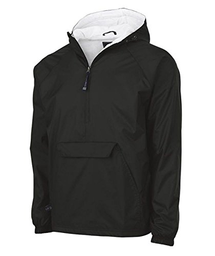 Charles River Apparel Unisex Adult & Water-Resistant Pullover Rain (Reg/Ext Sizes) Windbreaker Jacket, Black, XX-Large US thumbnail