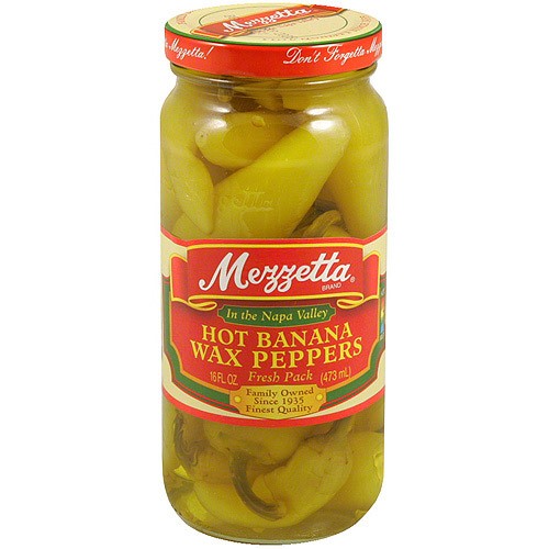 Mezzetta Hot Banana Wax Peppers, 16 Oz (Pack of 6)