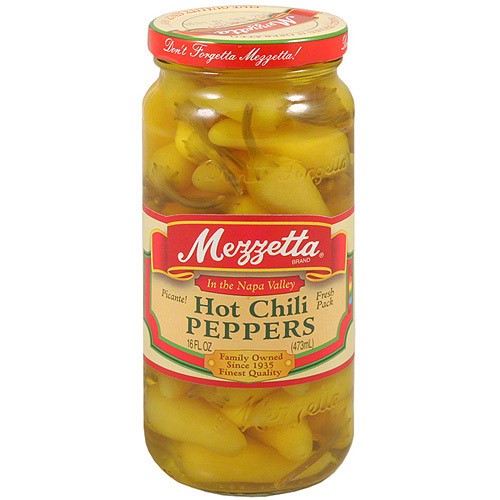Mezzetta Hot Chili Peppers, 16 Oz (Pack of 6)