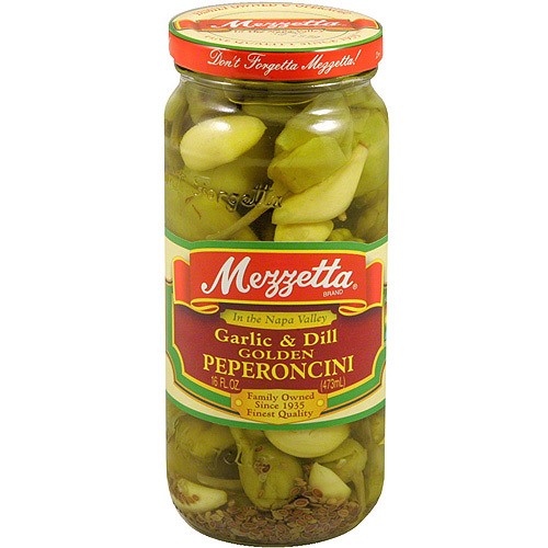 Mezzetta Garlic & Dill Golden Peperoncini, 16 Oz (Pack of 6)