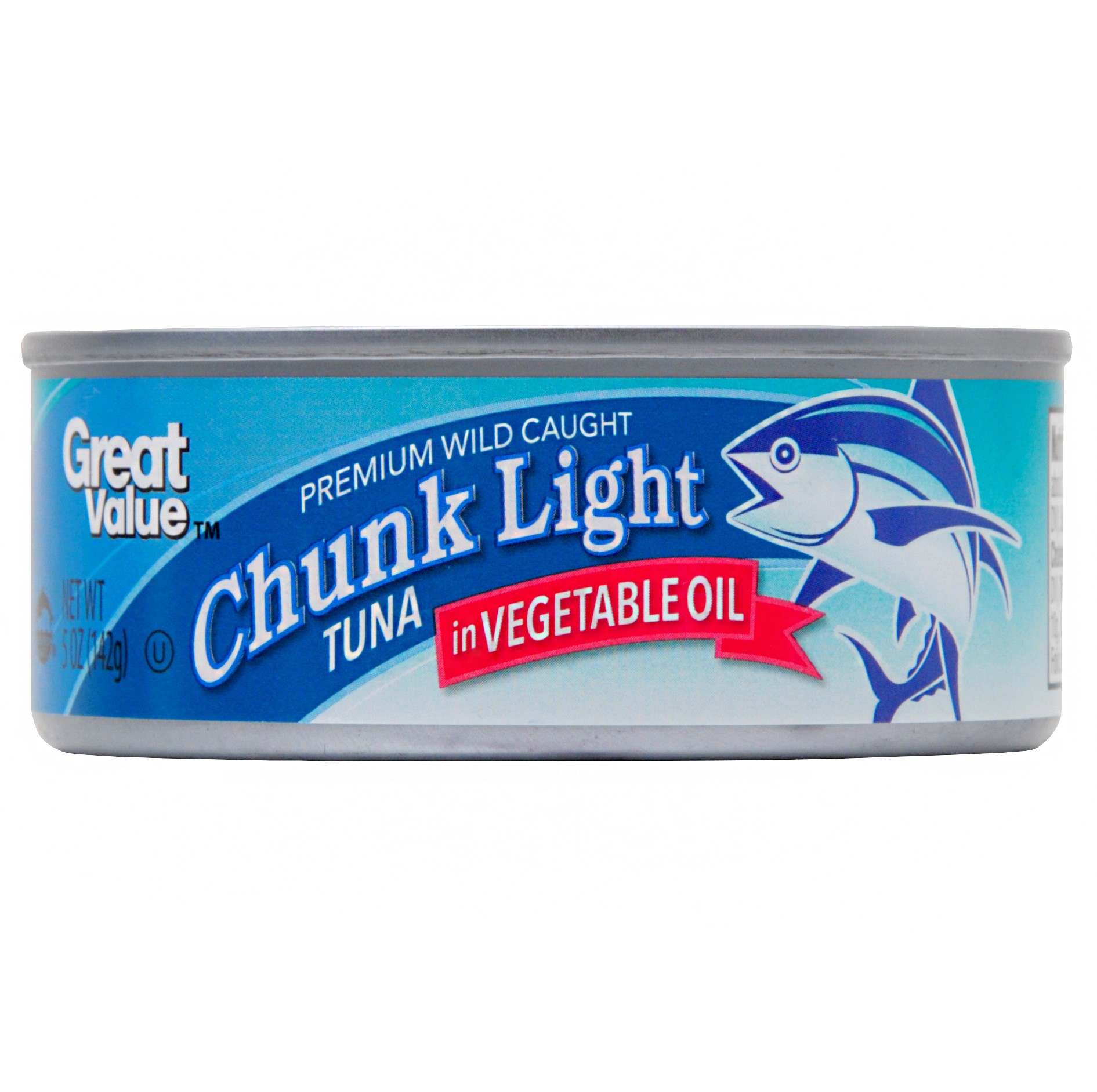 (4 Pack) Great Value Chunk Light Tuna, in Oil, 5 Oz