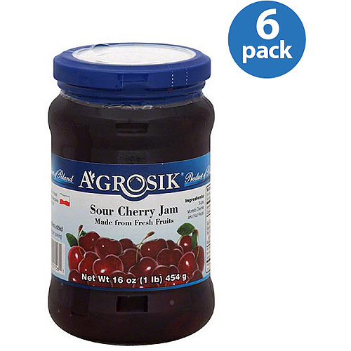 AGROSIK Sour Cherry Jam, 16 Oz, (Pack of 6)