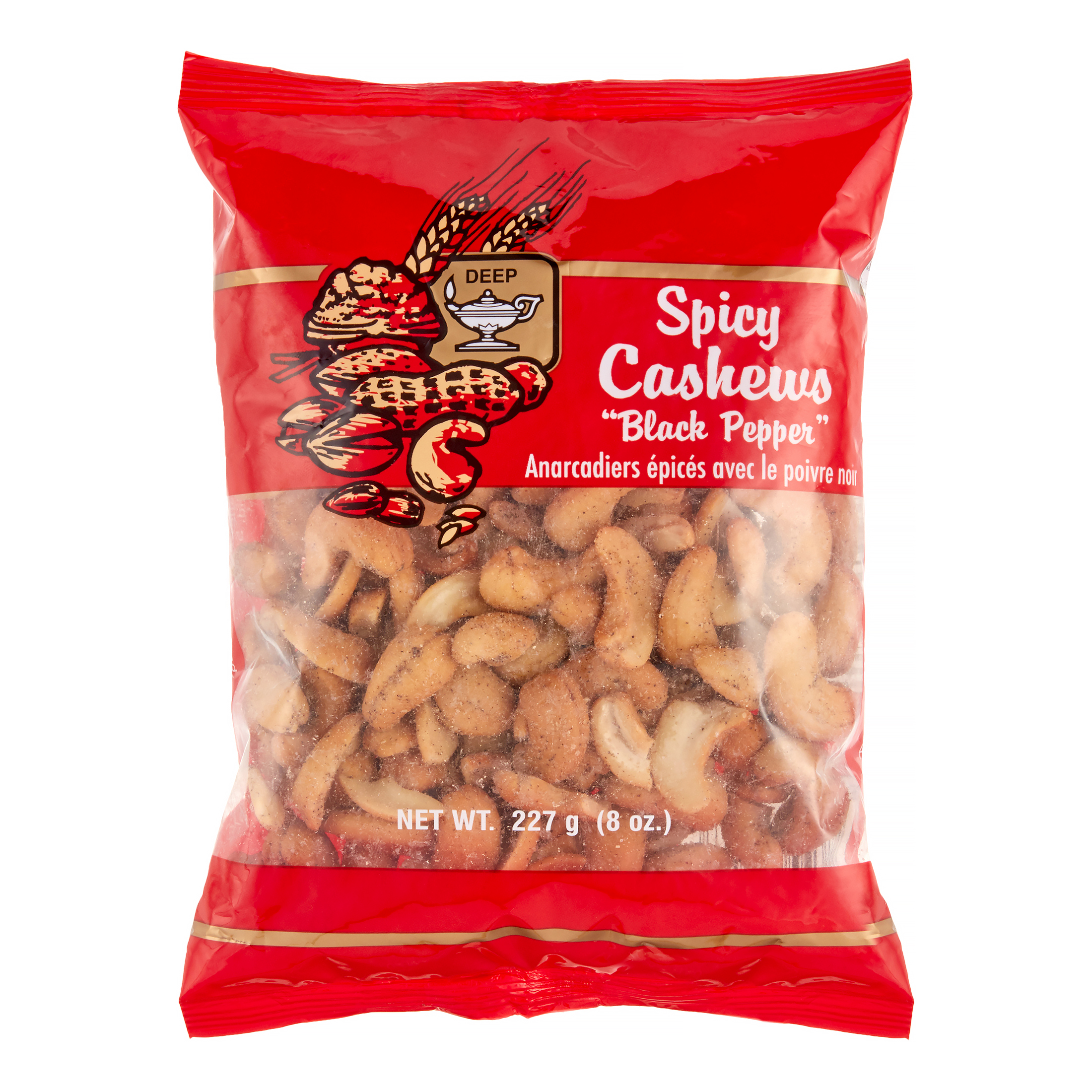 Deep Black Pepper Cashews  8 Oz