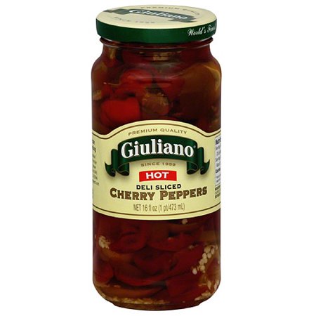 ***Discontinued***Giuliano Deli Sliced Hot Cherry Peppers  16 Fl Oz  (Pack of 6)