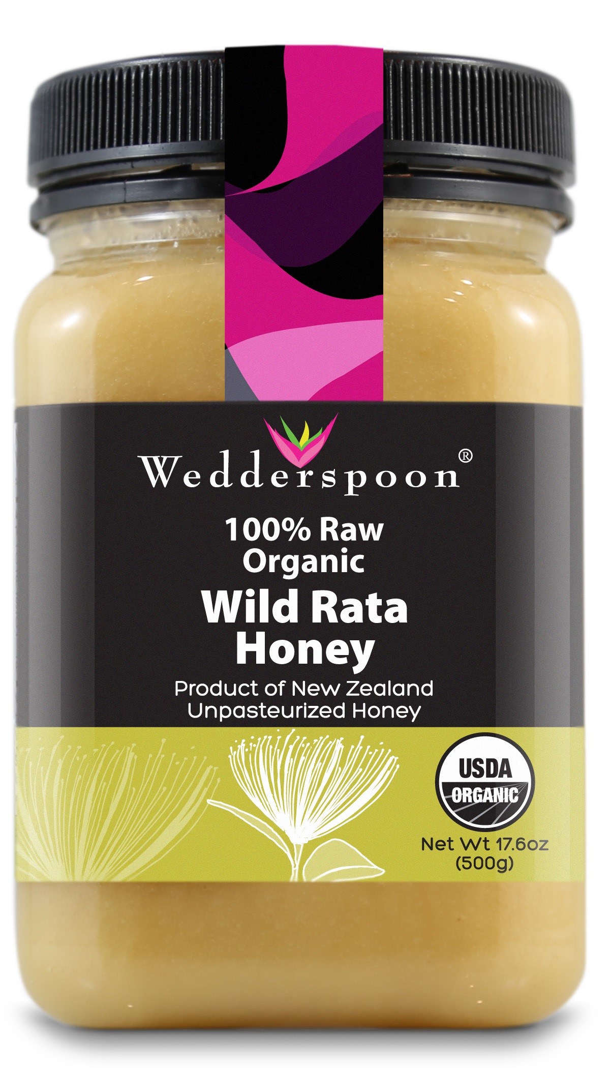 Wedderspoon Honey New Zealand Wild Rata 100% Raw Organic - 17.6 Ounce