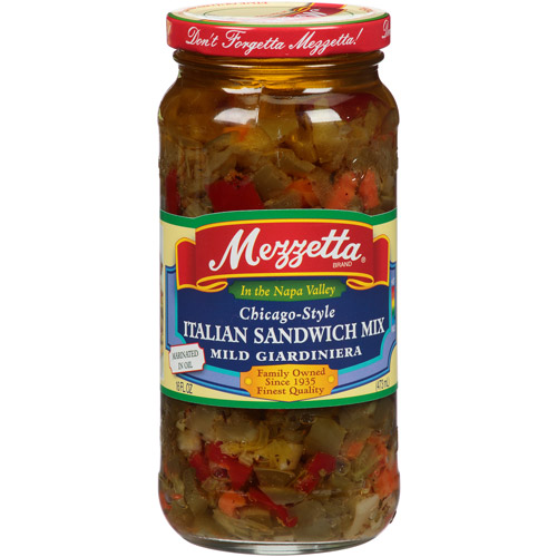 Mezzetta Italian Sandwich Mix Mild Giardiniera, 16 Fl Oz, (Pack of 6)